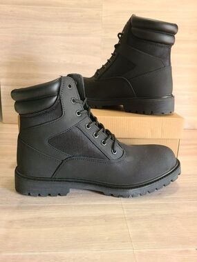 Smith’s Workwear 6” Hiker Boots Mens 11 Black Leather Vibram Sole SM10010-001